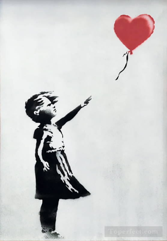 Banksy auto détruit La Petite Fille au ballon Peintures à l'huile